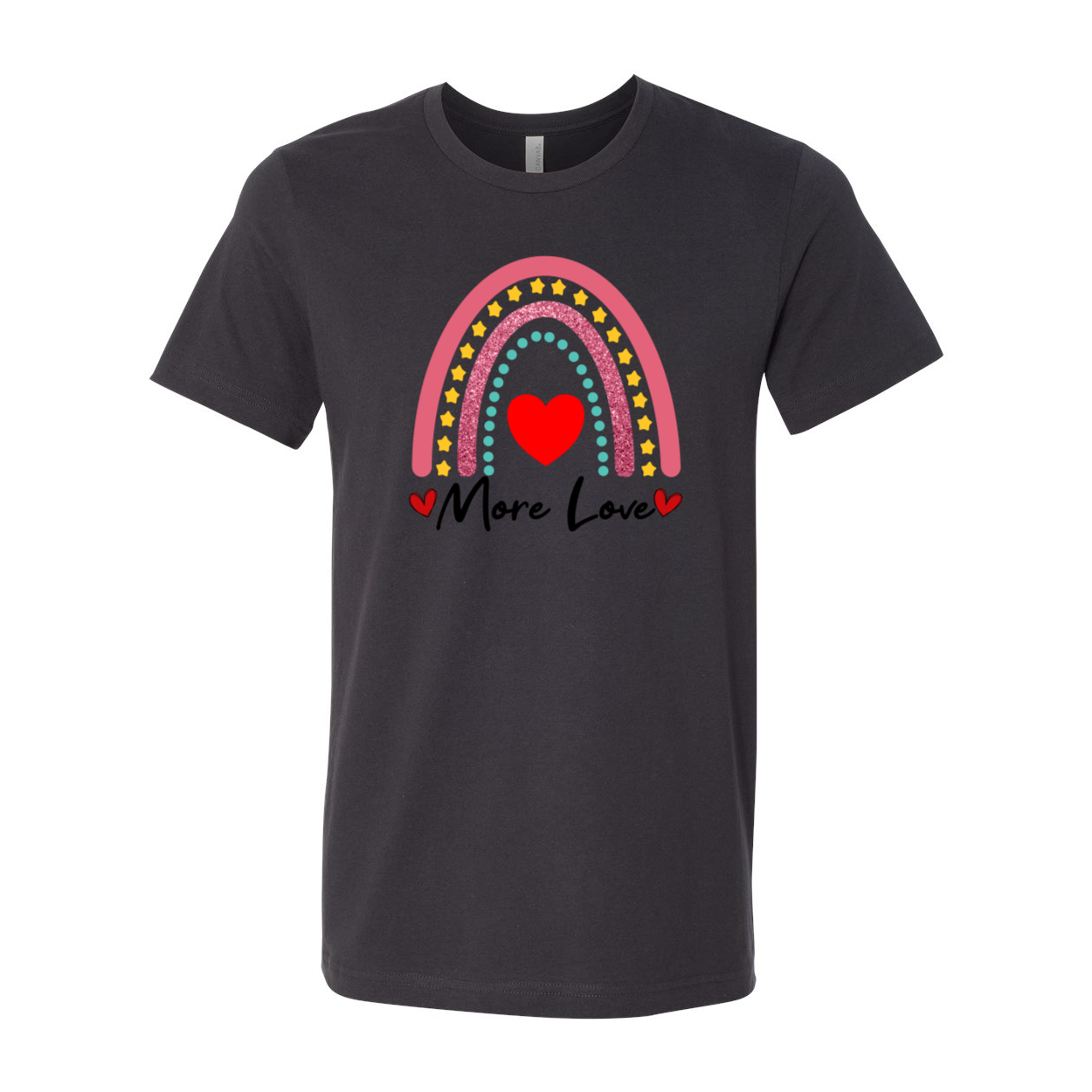 A unisex More Love Shirt in various colors, showcasing its soft fabric and comfortable fit.