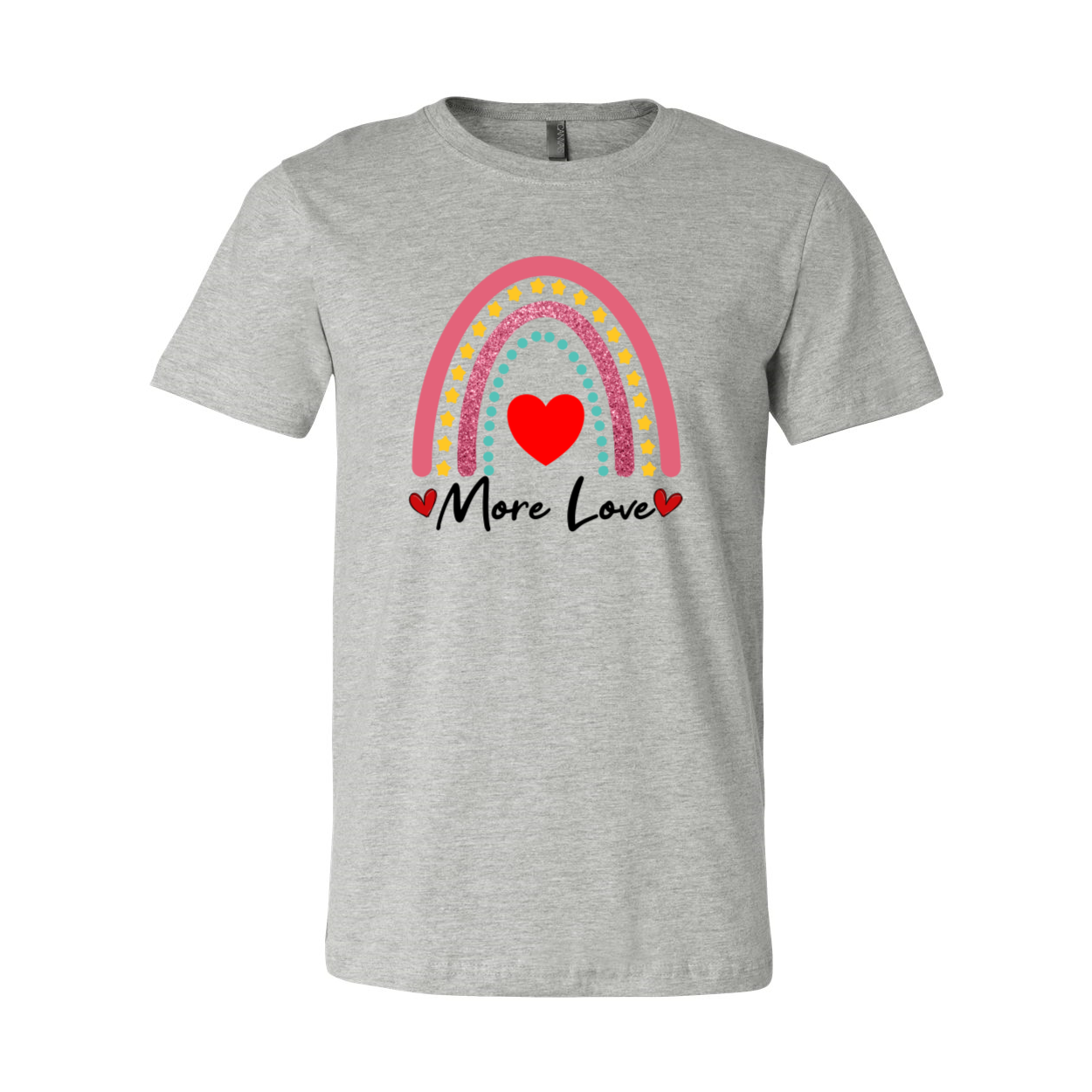 A unisex More Love Shirt in various colors, showcasing its soft fabric and comfortable fit.