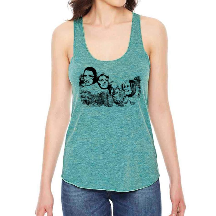 Mt Nasty tank top featuring Ruth Bader Ginsburg, Elizabeth Warren, Rosa Parks, and Gloria Steinem, designed for women's empowerment.