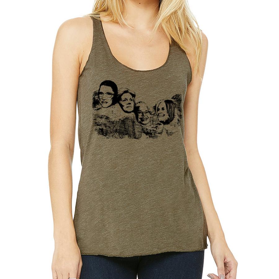 Mt Nasty tank top featuring Ruth Bader Ginsburg, Elizabeth Warren, Rosa Parks, and Gloria Steinem, designed for women's empowerment.