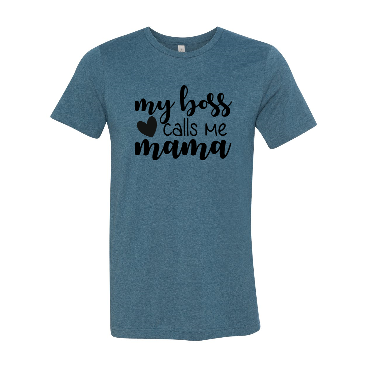 Unisex My Boss Calls Me Mama Shirt in various colors, showcasing its soft fabric and stylish design.