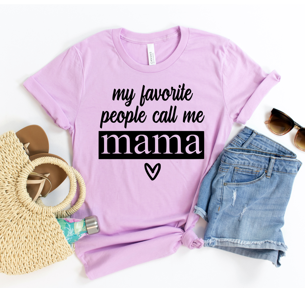 A soft, unisex Bella Canvas t-shirt featuring the phrase 'My Favorite People Call Me Nana' in a stylish font, perfect for grandmothers.