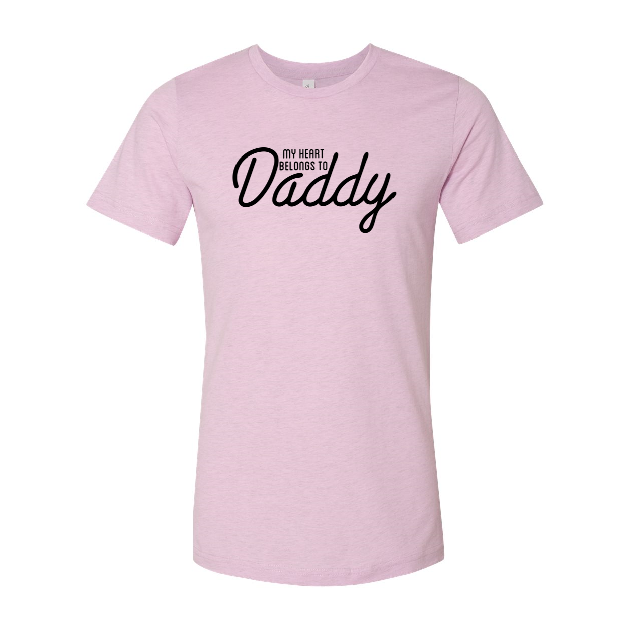 Unisex My Heart Belongs To Daddy Shirt in various colors, showcasing its soft fabric and stylish design.