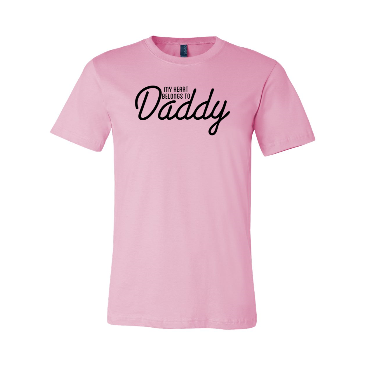 Unisex My Heart Belongs To Daddy Shirt in various colors, showcasing its soft fabric and stylish design.