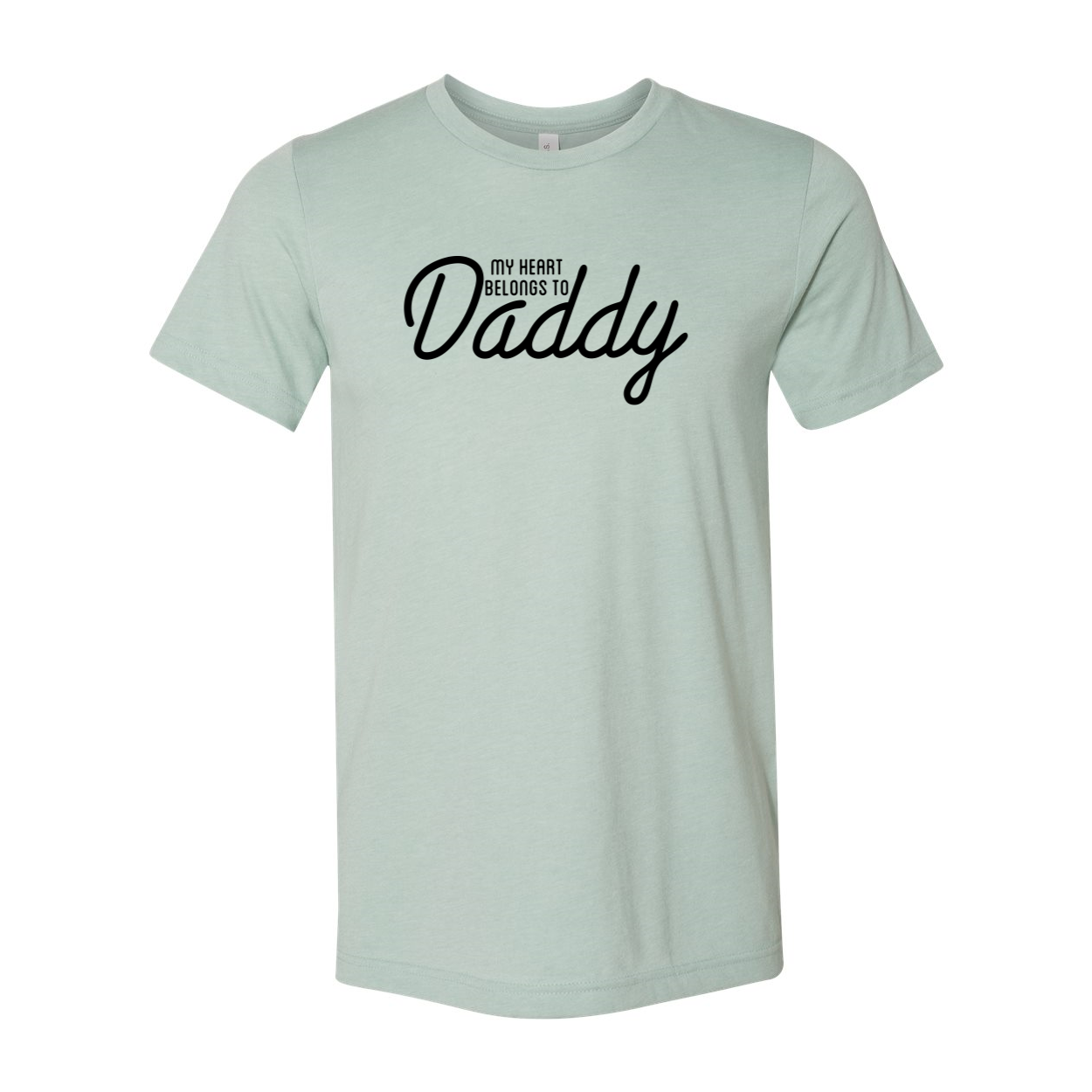 Unisex My Heart Belongs To Daddy Shirt in various colors, showcasing its soft fabric and stylish design.