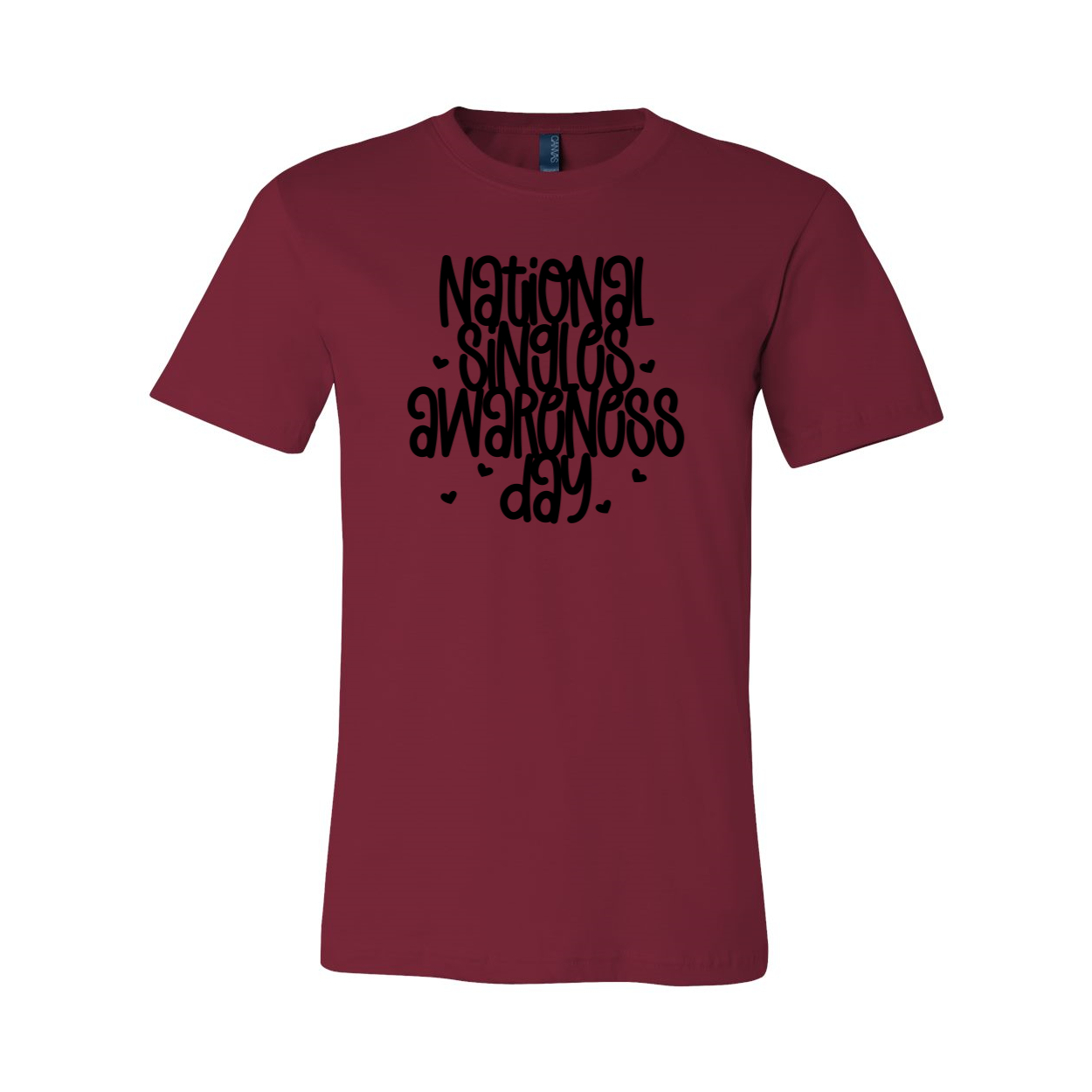 A comfortable unisex T-shirt celebrating National Singles Awareness Day, available in various colors and sizes.