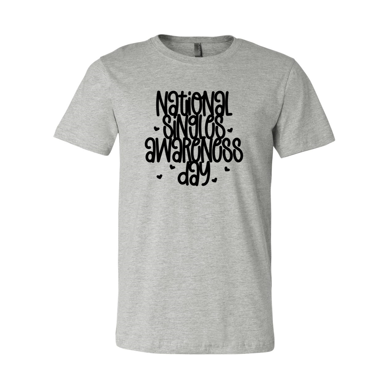 A comfortable unisex T-shirt celebrating National Singles Awareness Day, available in various colors and sizes.