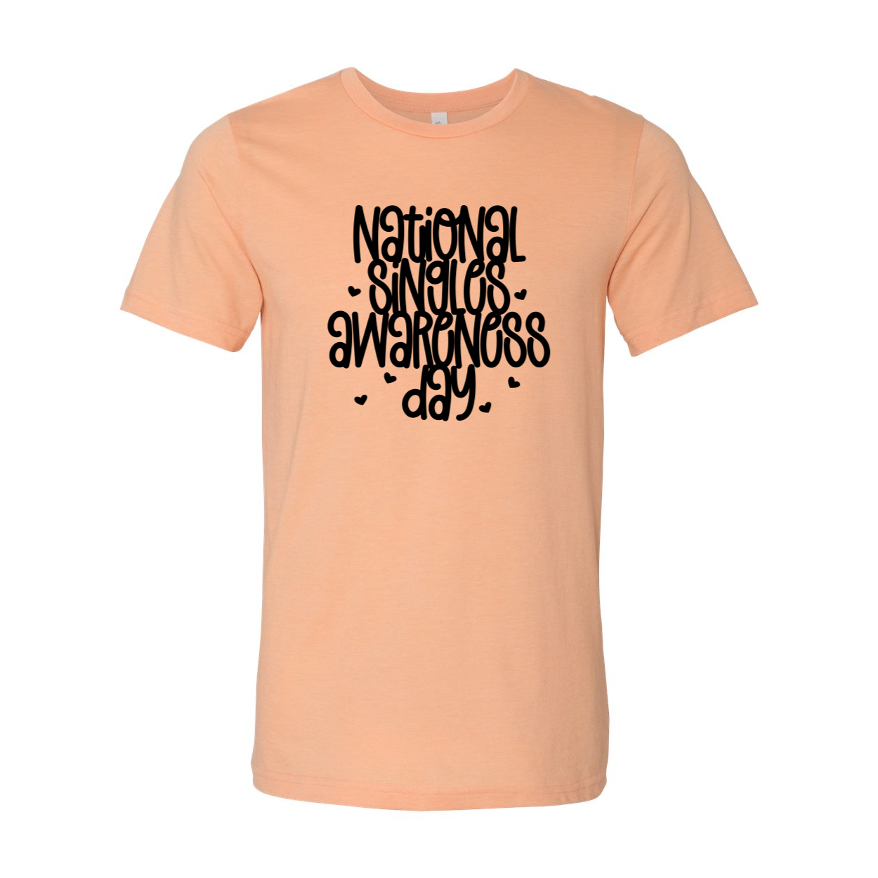 A comfortable unisex T-shirt celebrating National Singles Awareness Day, available in various colors and sizes.