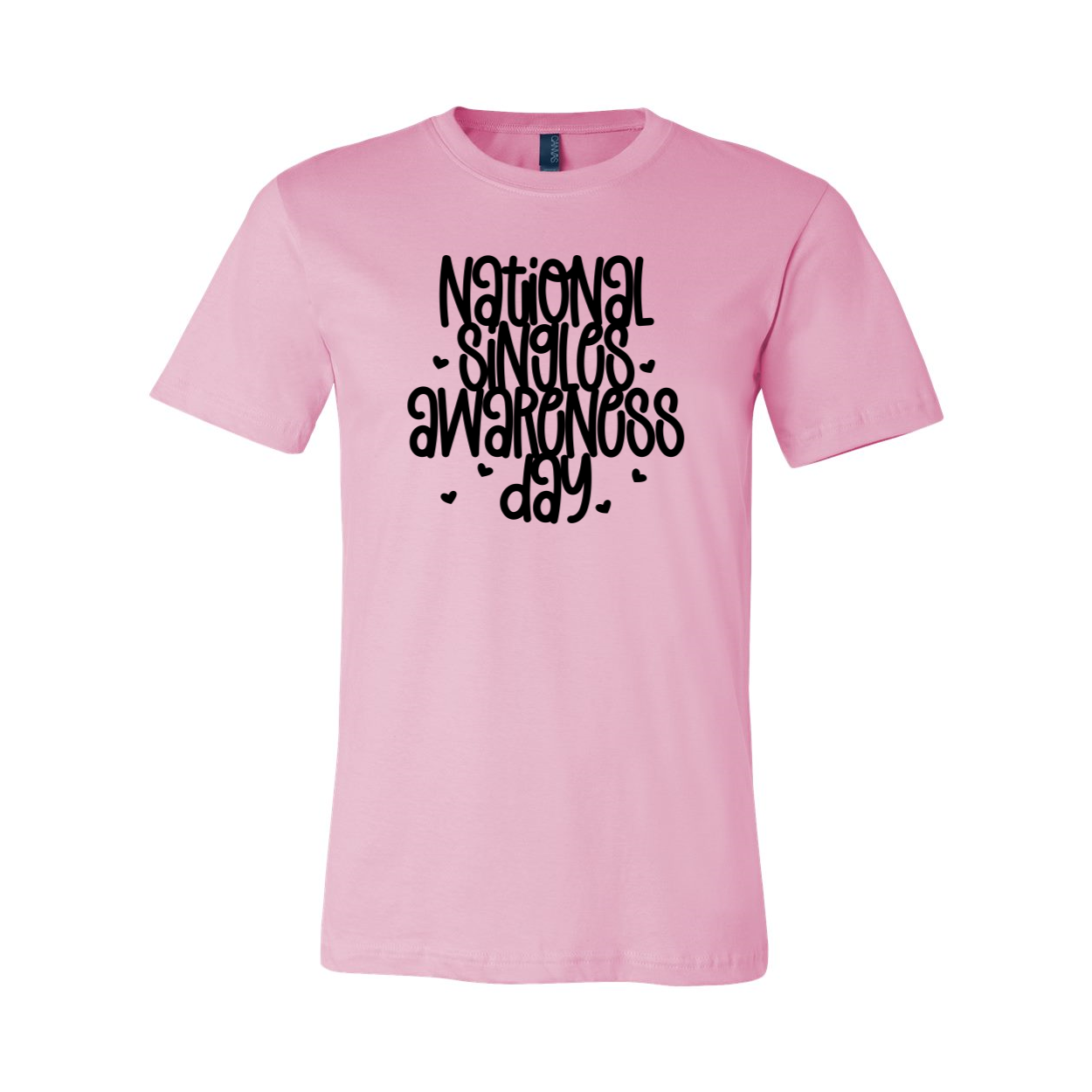 A comfortable unisex T-shirt celebrating National Singles Awareness Day, available in various colors and sizes.