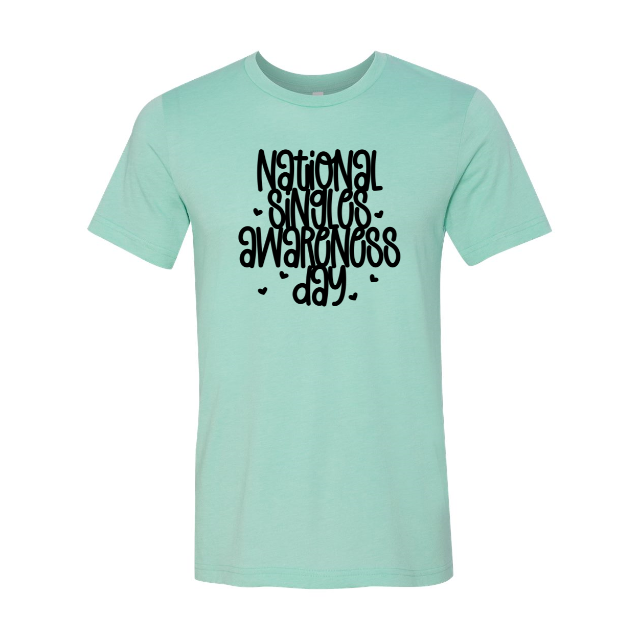 A comfortable unisex T-shirt celebrating National Singles Awareness Day, available in various colors and sizes.