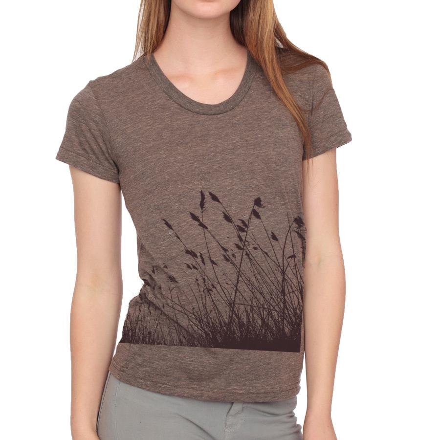 Nature Mind women's eco-friendly tees in various colors, showcasing soft fabric and stylish design.