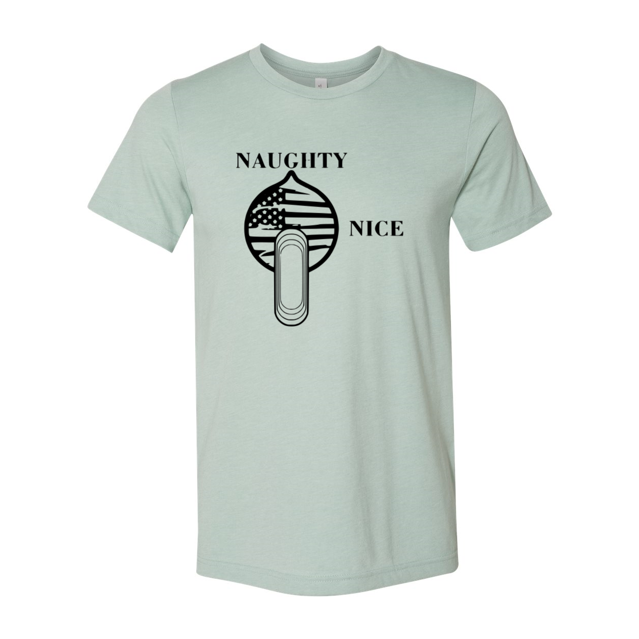 A stylish unisex Naughty Nice Shirt made from soft ring spun cotton, available in multiple colors and sizes.