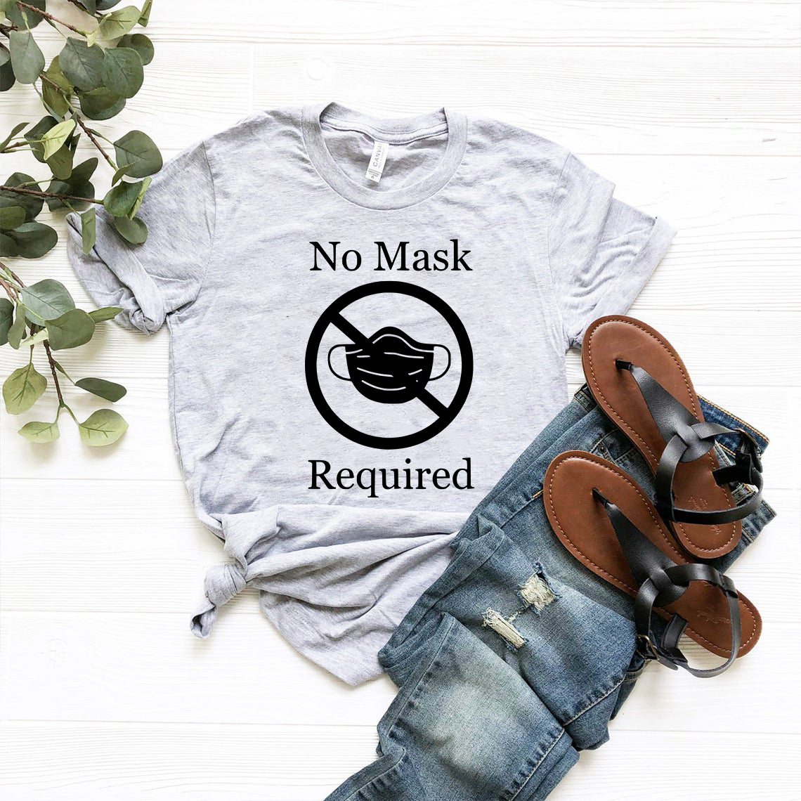 A stylish unisex No Mask Required Shirt made from soft ring spun cotton, available in various colors and sizes.