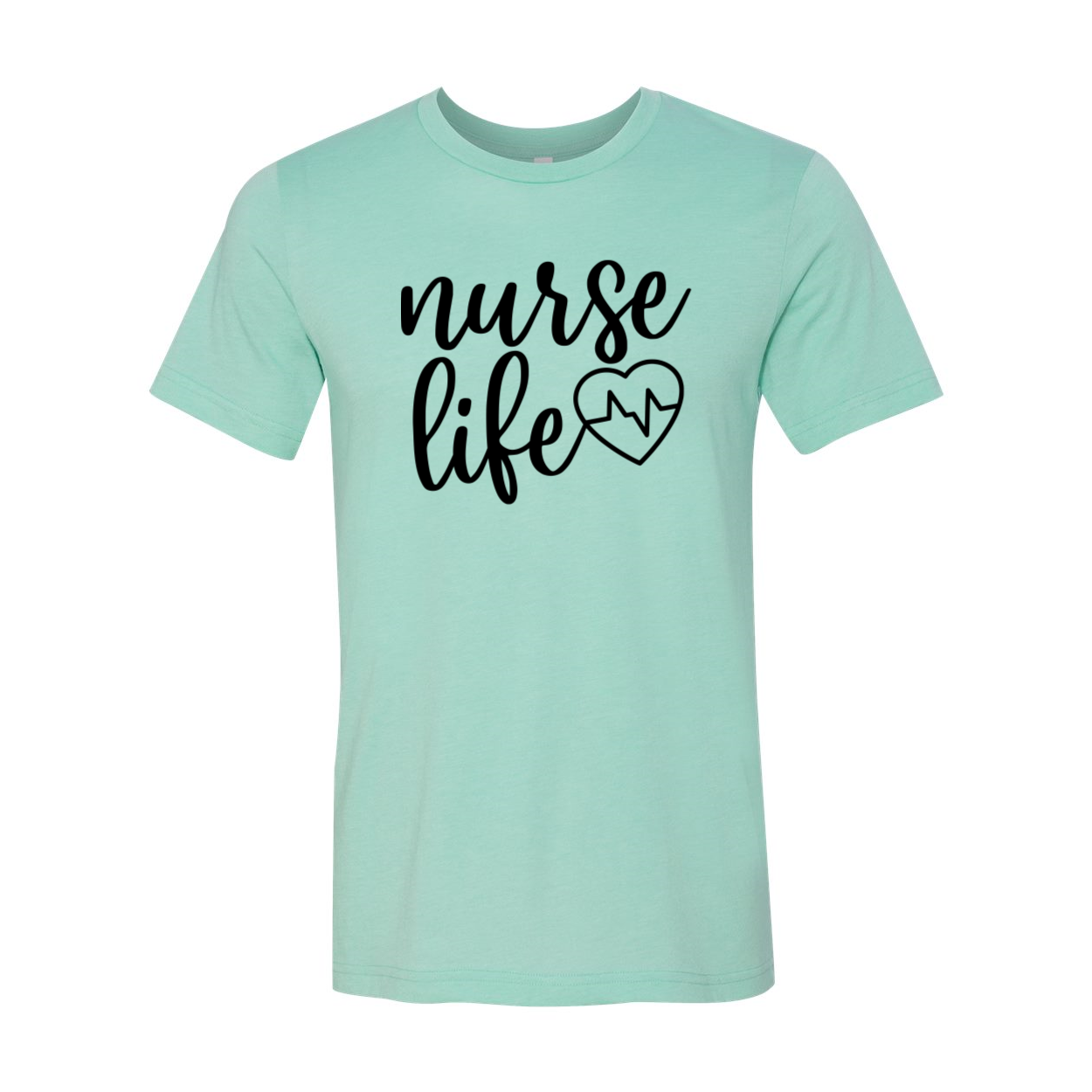 A comfortable unisex Nurse Life Shirt made from soft ring spun cotton, featuring a crew neck and available in multiple colors.