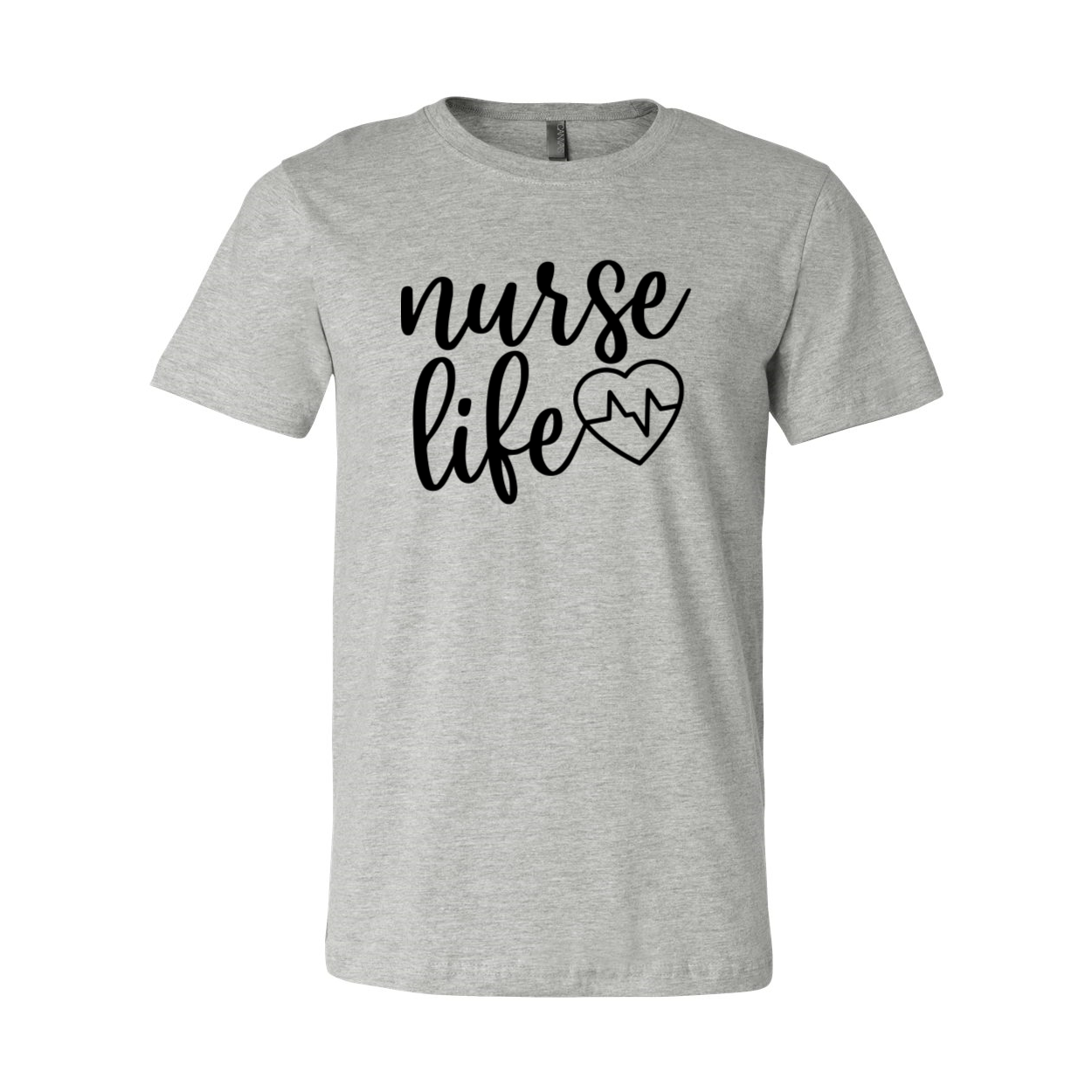 A comfortable unisex Nurse Life Shirt made from soft ring spun cotton, featuring a crew neck and available in multiple colors.