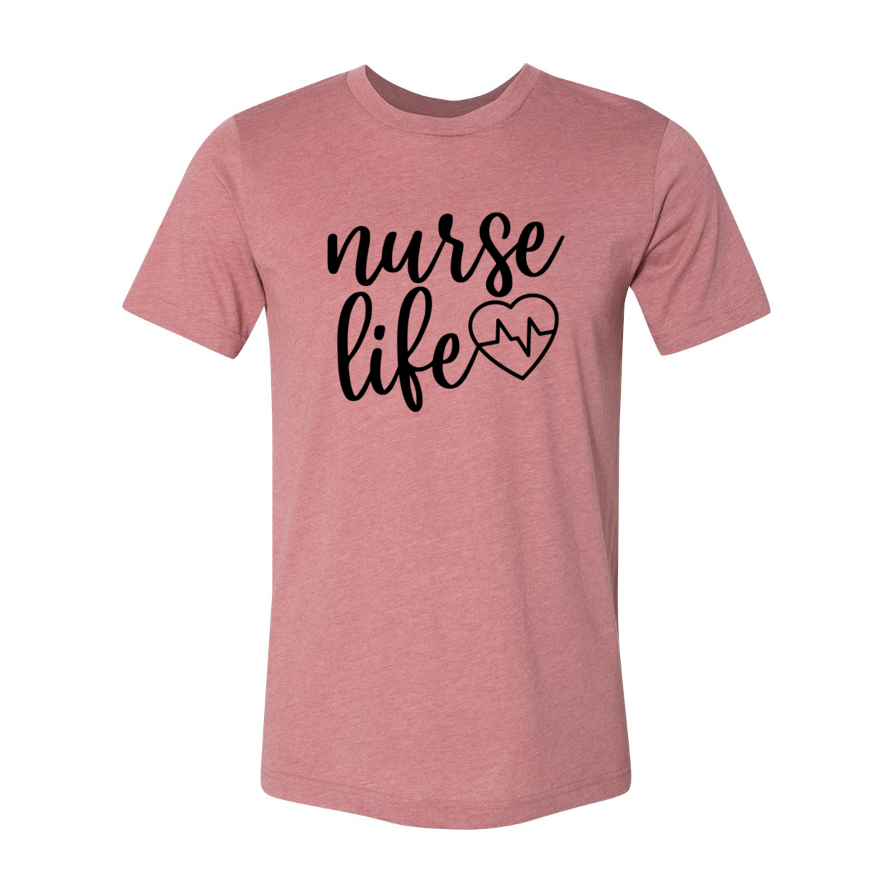 A comfortable unisex Nurse Life Shirt made from soft ring spun cotton, featuring a crew neck and available in multiple colors.