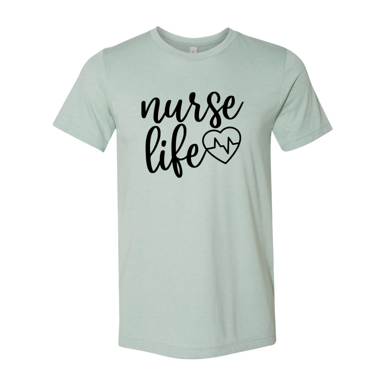 A comfortable unisex Nurse Life Shirt made from soft ring spun cotton, featuring a crew neck and available in multiple colors.