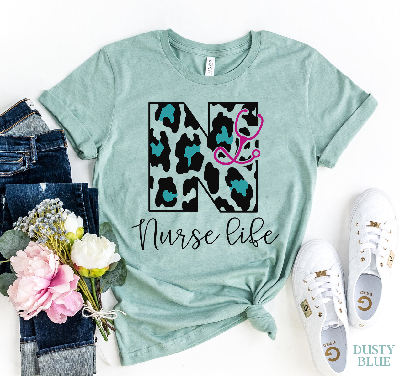 Nurse Life T-shirt made of premium ring spun cotton with a soft feel and high-quality flex print design.