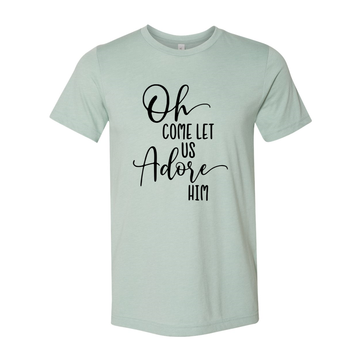 Unisex Oh Come Let Us Adore Him Shirt in various colors, showcasing its comfortable fit and high-quality print.