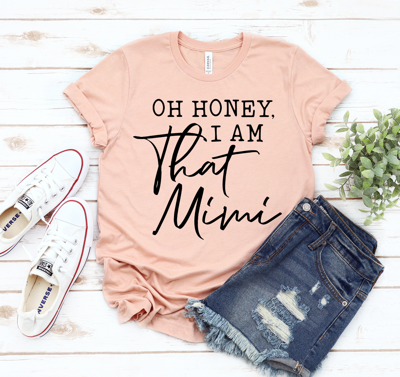 Oh Honey I Am That Mimi T-shirt displayed on a mannequin, showcasing its unisex design and soft fabric.