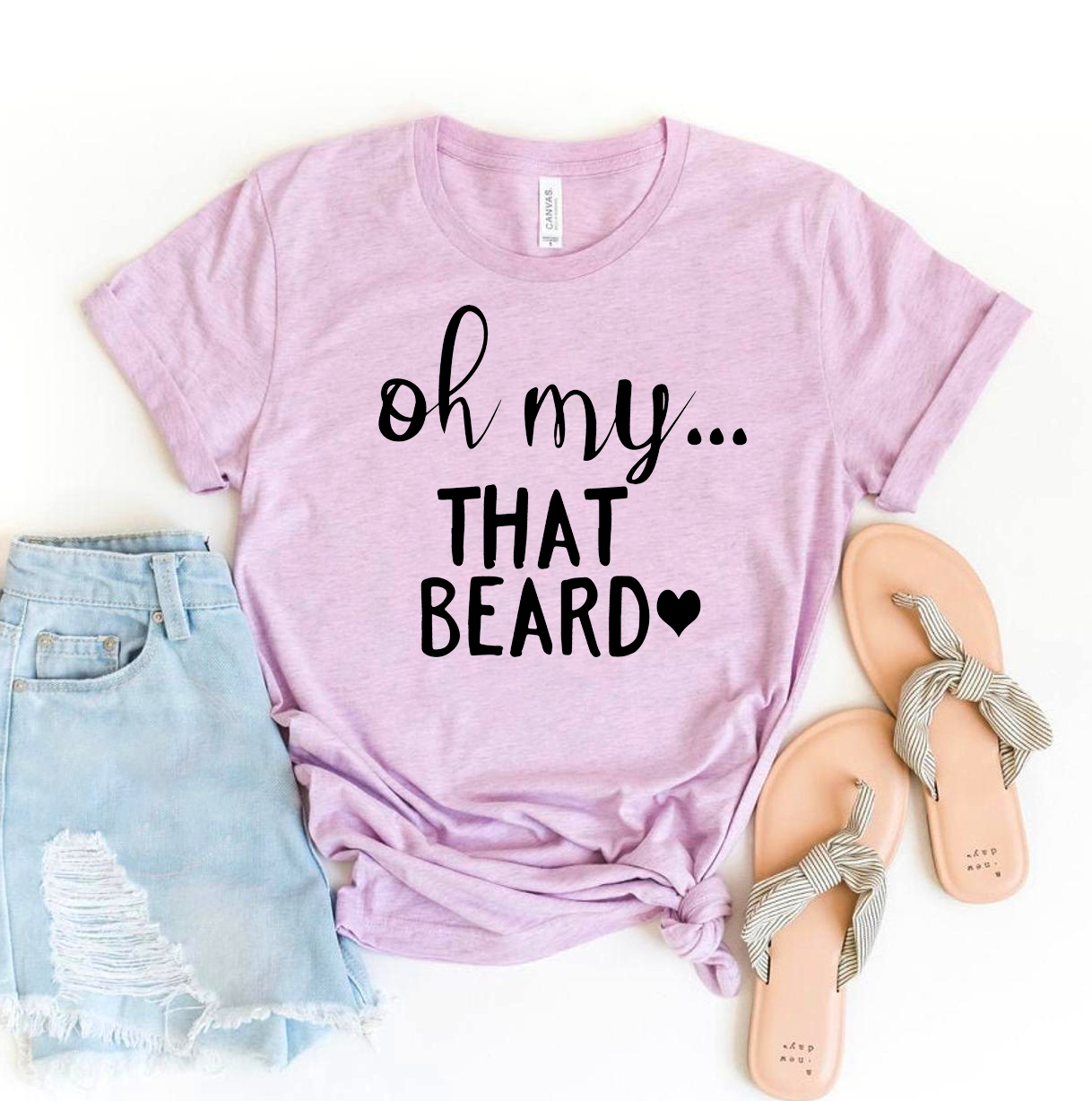 Oh My That Beard T-shirt made from premium ring spun cotton, featuring a vibrant flex print design.