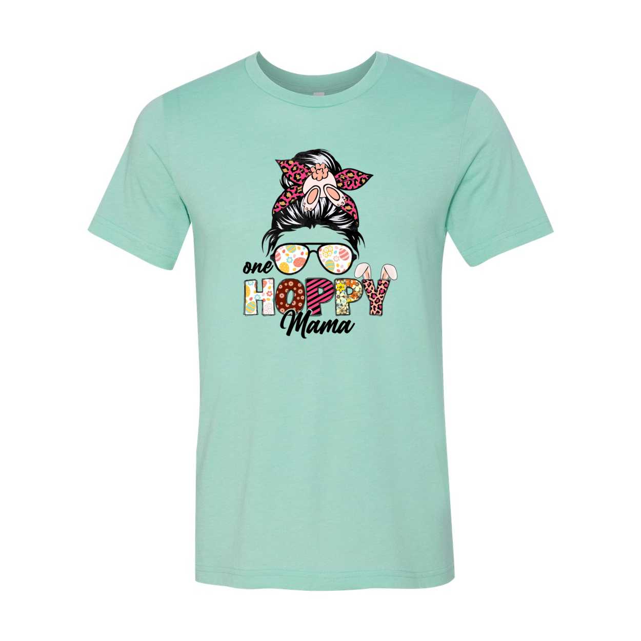 One Happy Mama Easter Shirt in various colors, showcasing its comfortable design and festive appeal.