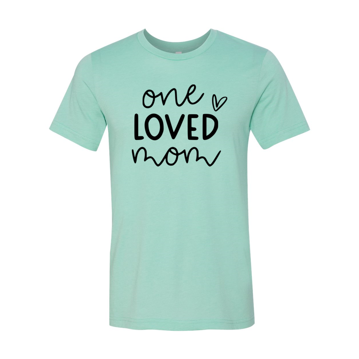 One Loved Mom Shirt in various colors, showcasing its soft fabric and stylish design.