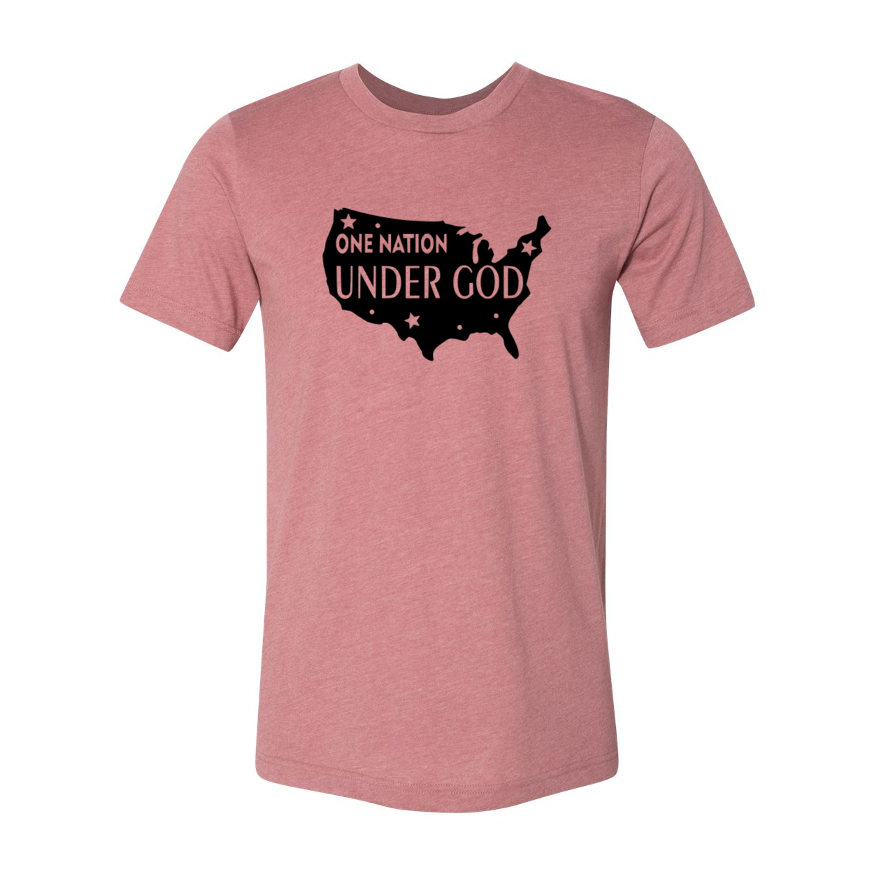 A unisex One Nation Under God Shirt made from soft ring spun cotton, featuring a crew neck and available in multiple colors.