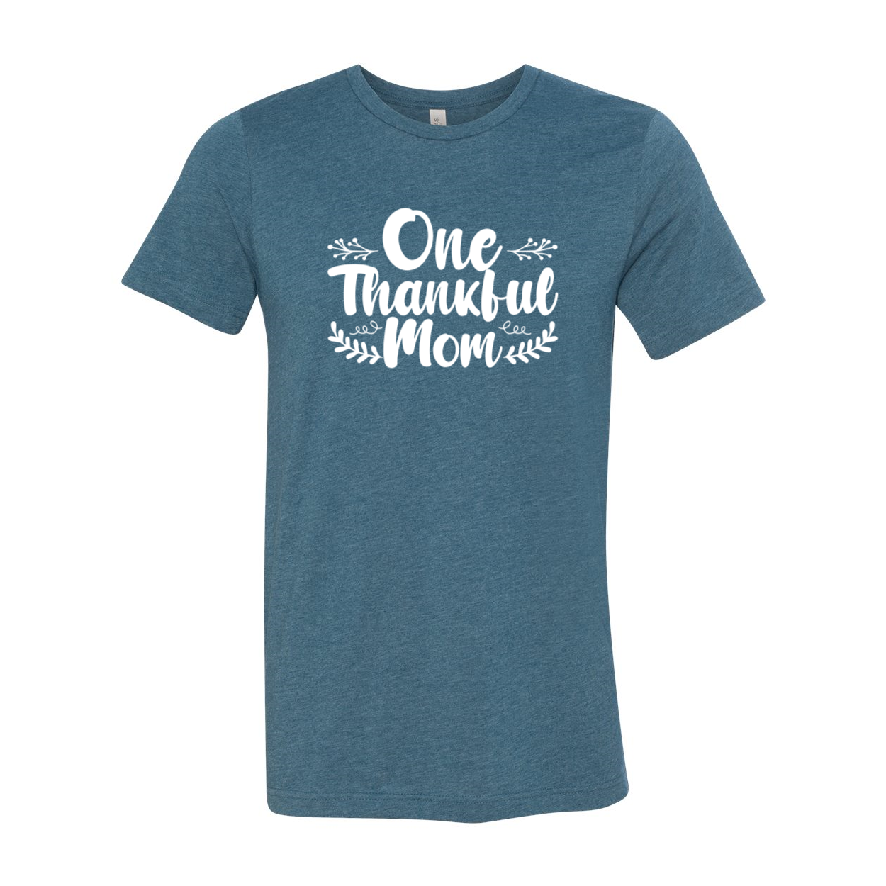 One Thankful Mom Shirt in various colors, showcasing its soft fabric and unisex design.