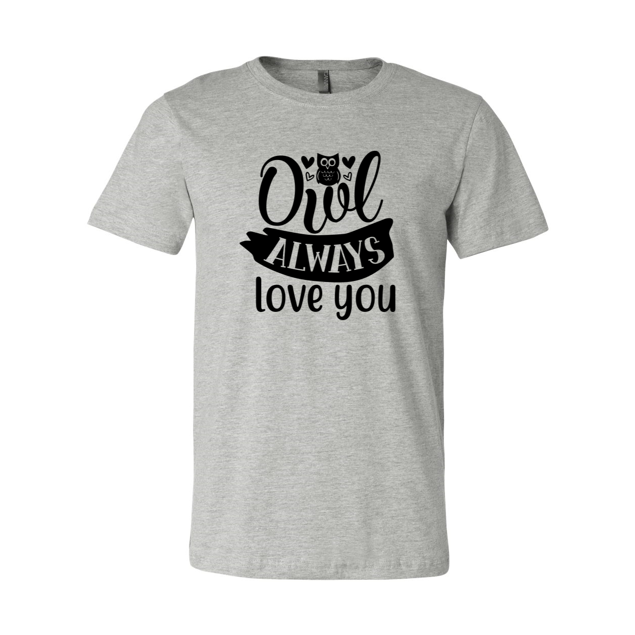 A comfortable unisex T-shirt featuring an owl graphic and the text 'Owl Always Love You', available in various colors.