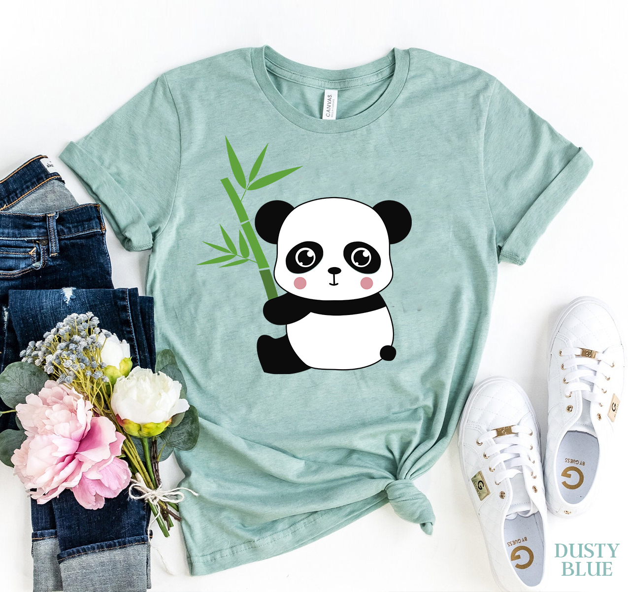 A stylish Panda T-shirt made from premium ring spun cotton, featuring a vibrant panda design and available in various sizes.