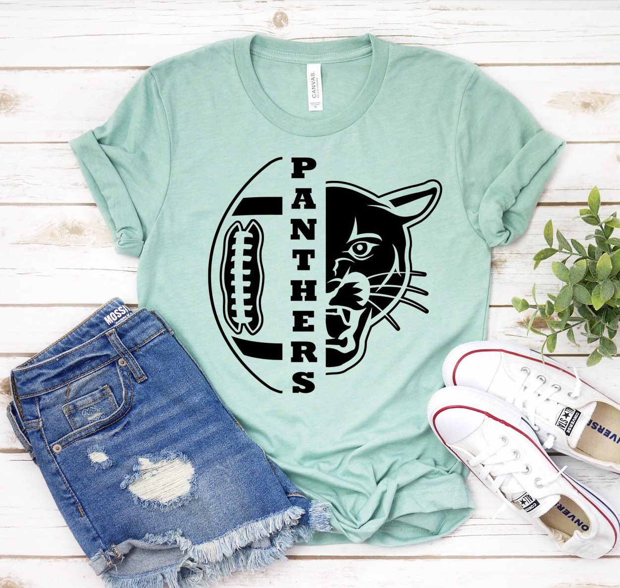 A classic unisex Panthers T-shirt made from soft airlume combed cotton, displayed on a neutral background.