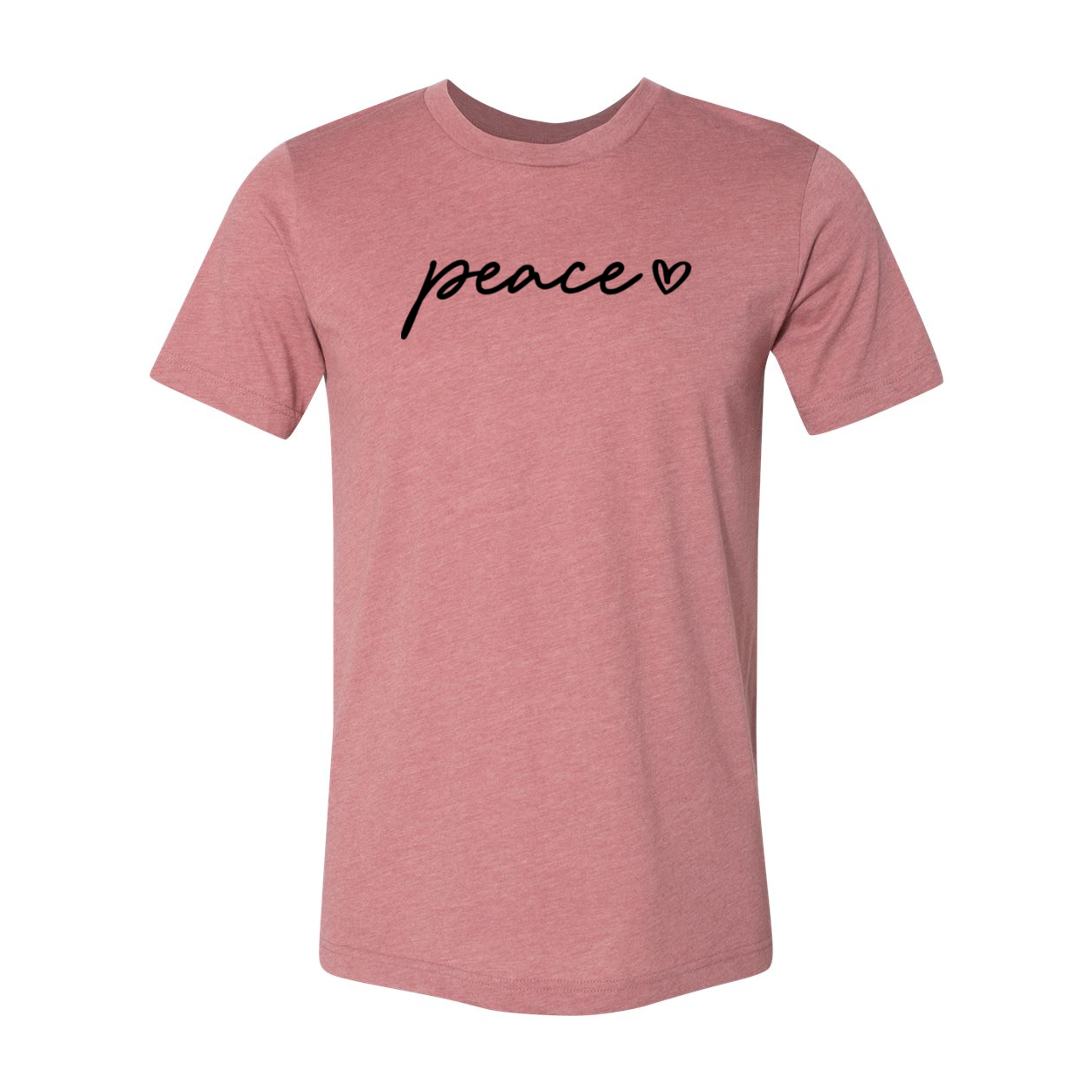 A unisex Peace Shirt made from soft ring spun cotton, available in multiple colors and sizes, featuring a classic crew neck and short sleeves.