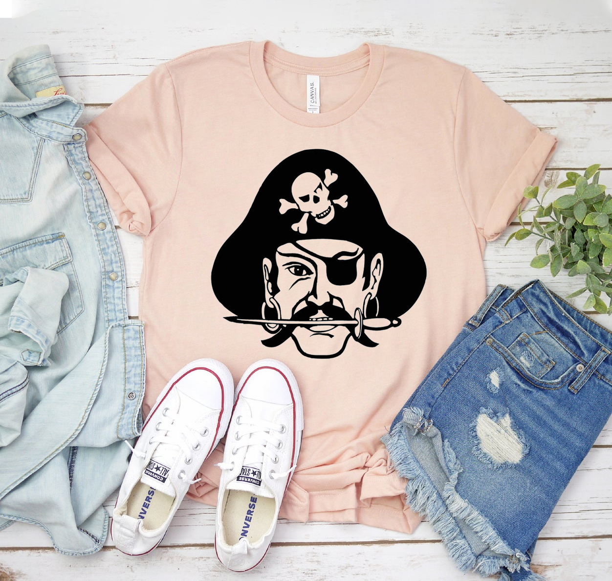 A stylish Pirate T-shirt made from soft airlume cotton, featuring a classic unisex design suitable for all.