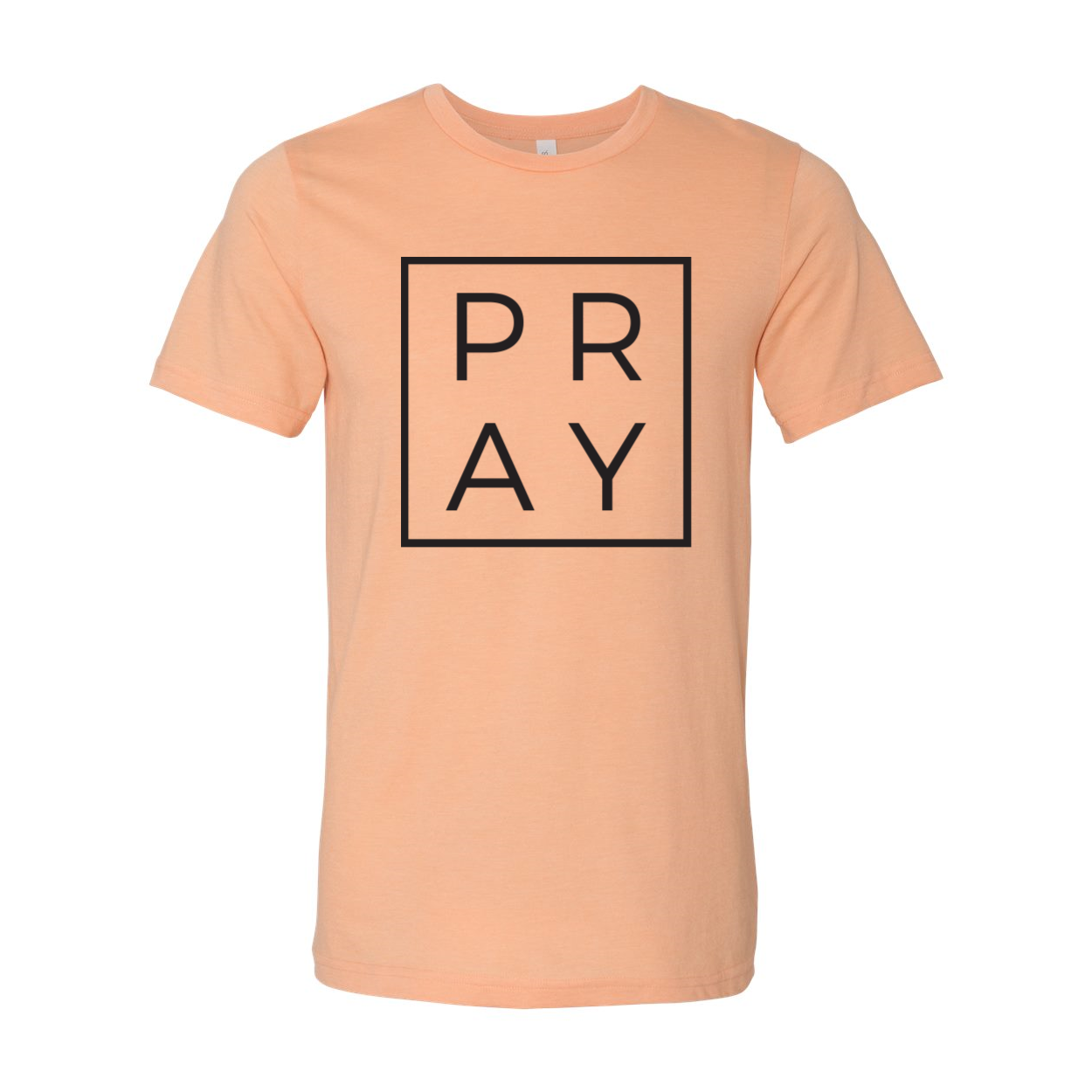 A classic unisex Pray T-shirt made from soft airlume cotton, showcasing its comfortable fit and stylish design.