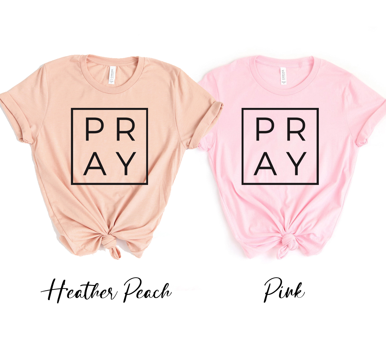 A classic unisex Pray T-shirt made from soft airlume cotton, showcasing its comfortable fit and stylish design.