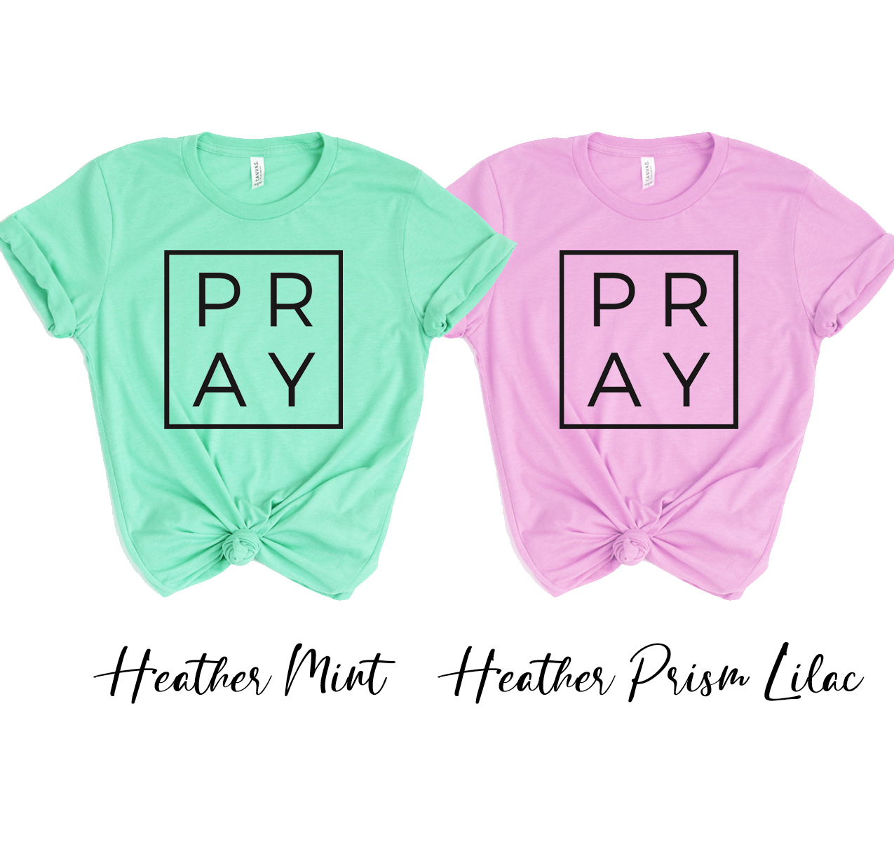 A classic unisex Pray T-shirt made from soft airlume cotton, showcasing its comfortable fit and stylish design.