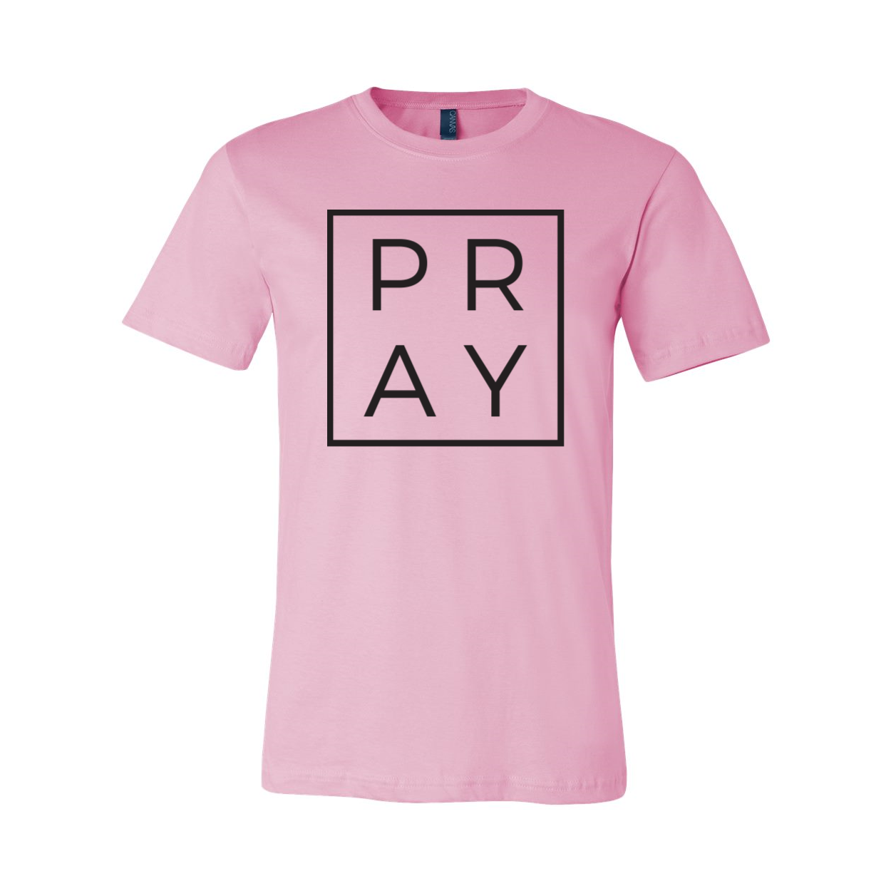 A classic unisex Pray T-shirt made from soft airlume cotton, showcasing its comfortable fit and stylish design.