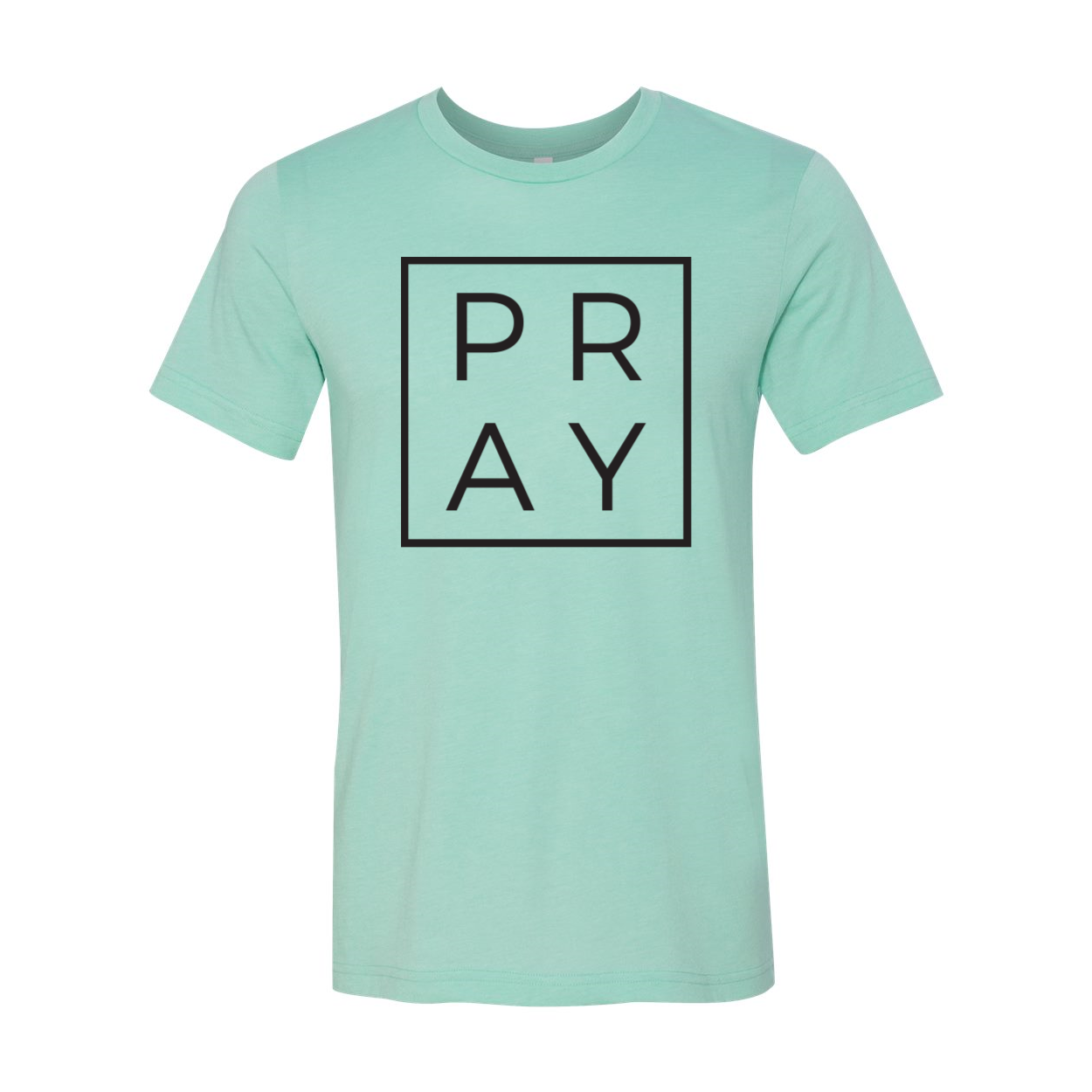 A classic unisex Pray T-shirt made from soft airlume cotton, showcasing its comfortable fit and stylish design.