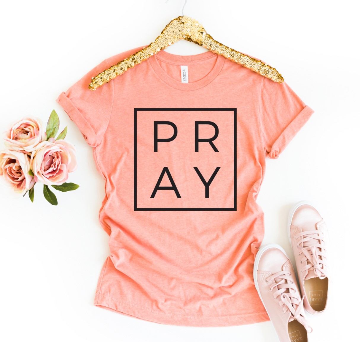 Pray T-shirt made of premium ring spun cotton with a soft feel and high-quality flex print design.