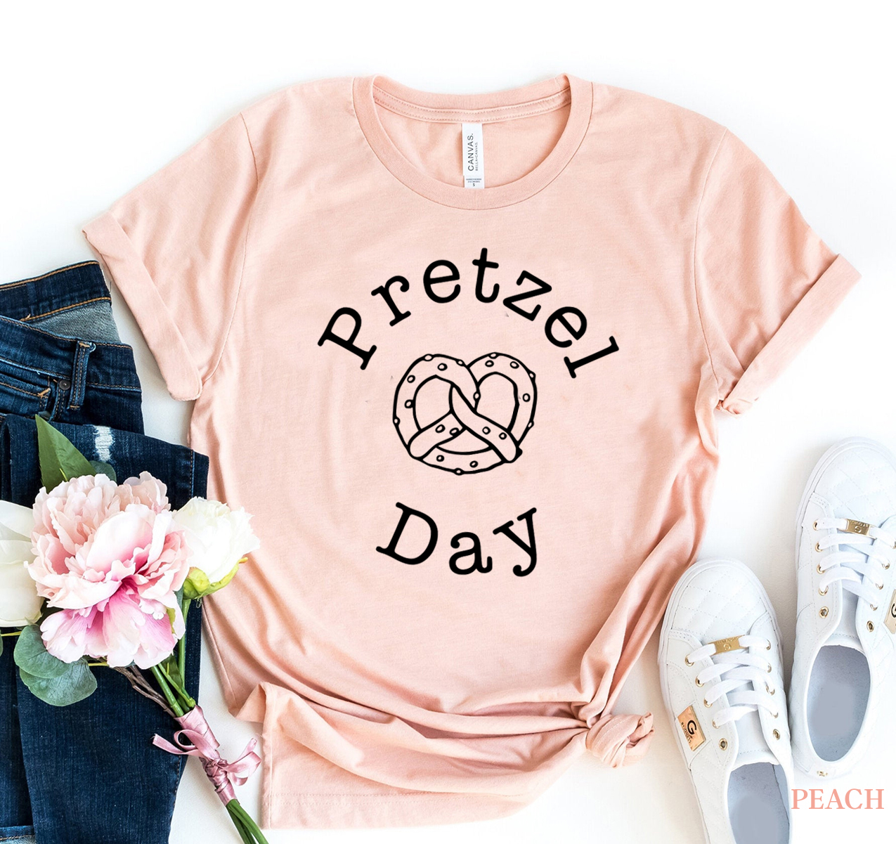 Pretzel Day T-shirt made of premium ring spun cotton with a vibrant pretzel-themed design.