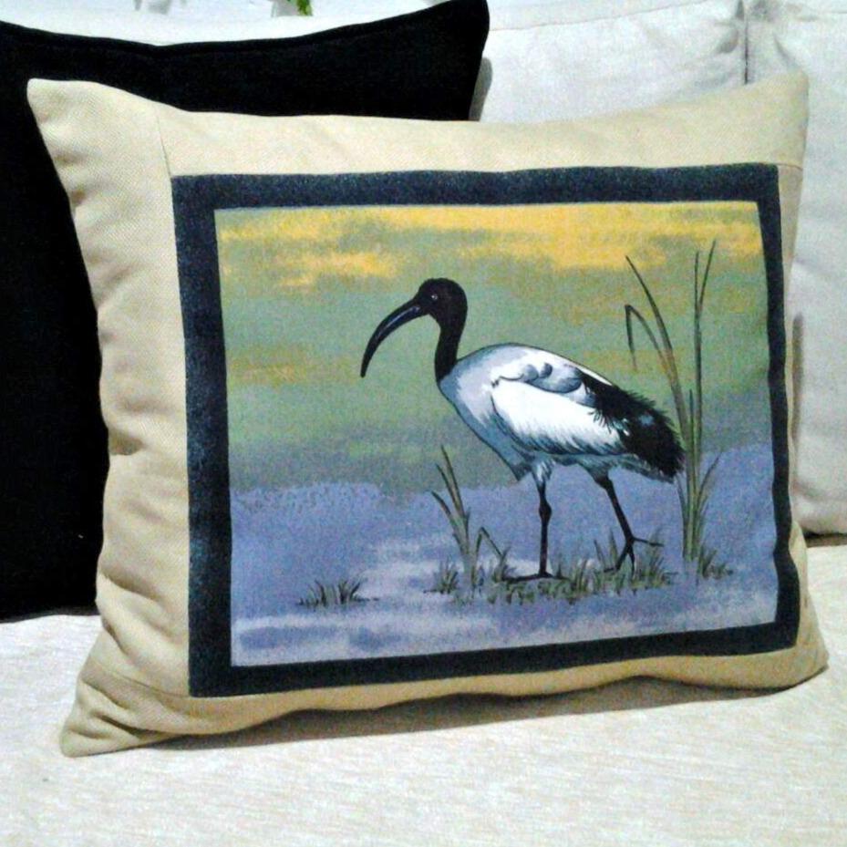 A vibrant Printed African bird throw pillow cover showcasing colorful bird designs on high-quality cotton fabric, perfect for home decor.