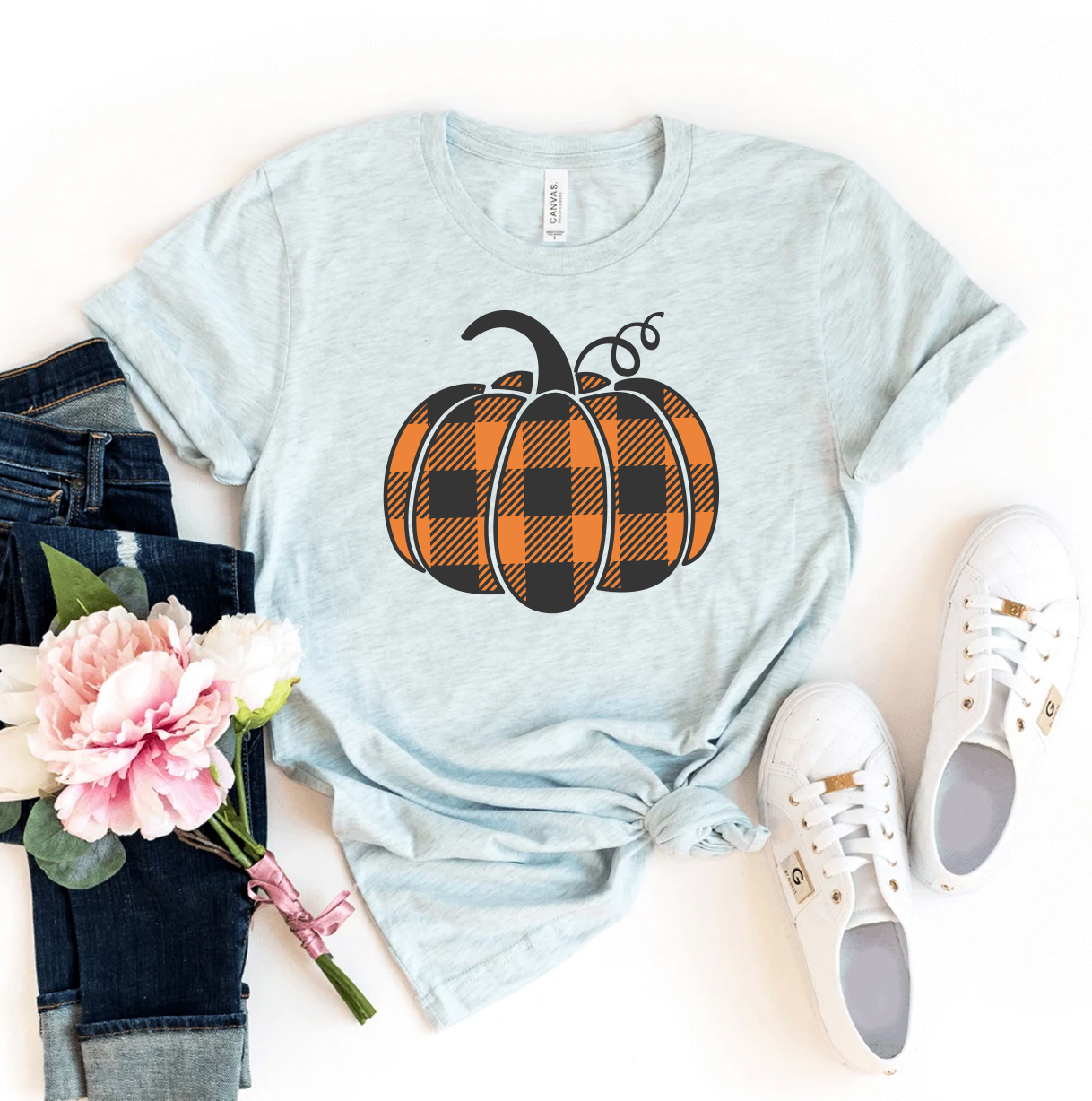 A stylish Pumpkin T-shirt made of premium ring spun cotton, featuring a vibrant pumpkin design printed with high-quality flex technology.