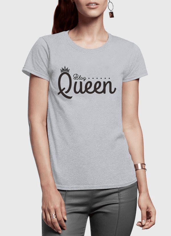 Queen Half Sleeves Women T-shirt in various colors, showcasing its soft cotton fabric and stylish design.