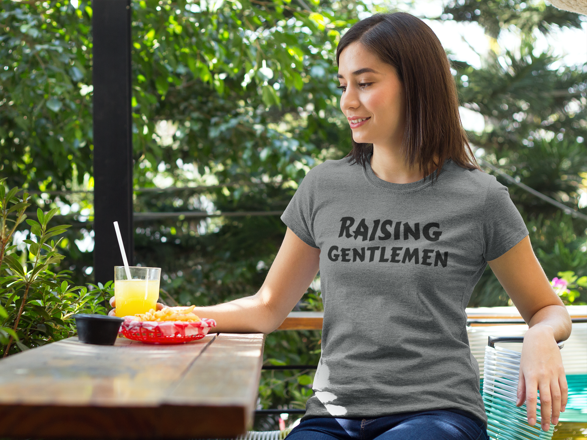 Raising Gentlemen Women T-shirt made from soft ringspun cotton, featuring unique artistic designs.