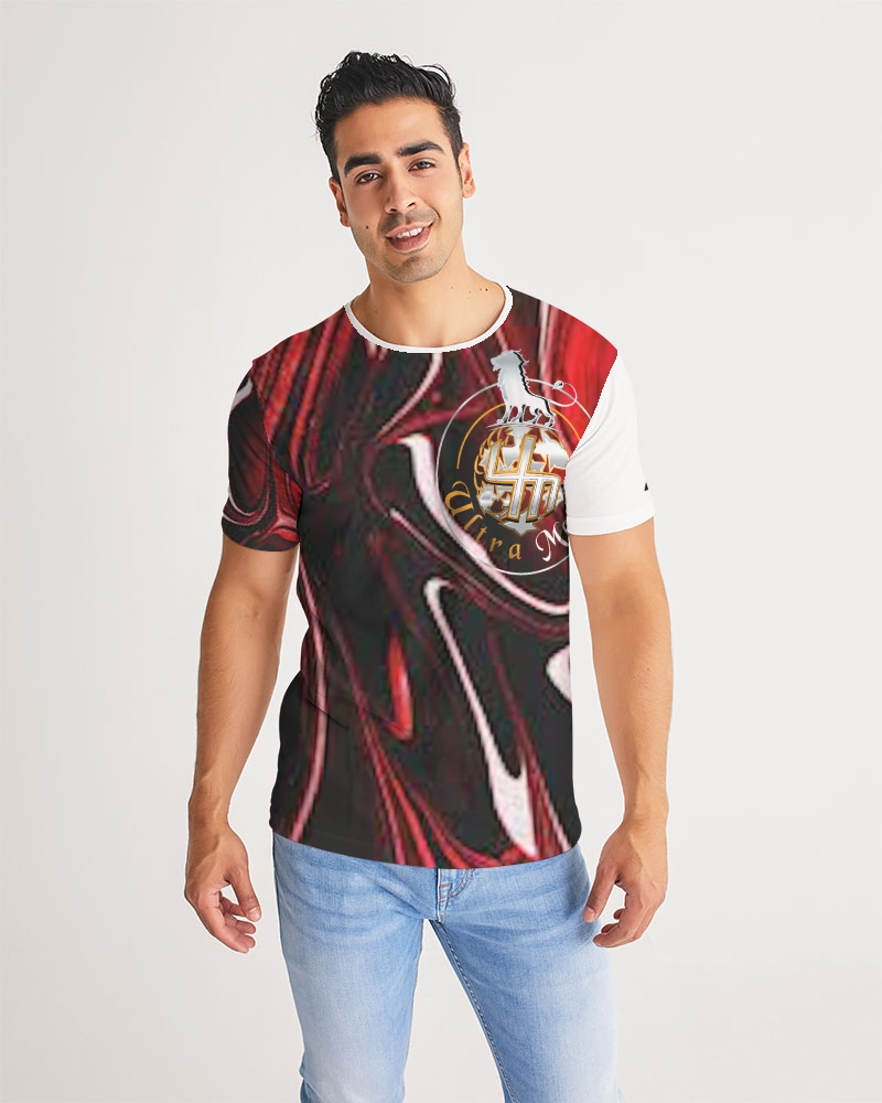 Red Marble 7 Men's Tee featuring a classic crewneck design and short sleeves, made from premium wear-resistant fabric.