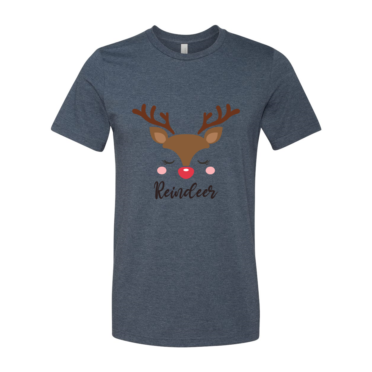 A cozy unisex Reindeer Shirt made from soft ring spun cotton, featuring a festive reindeer design, available in multiple colors.