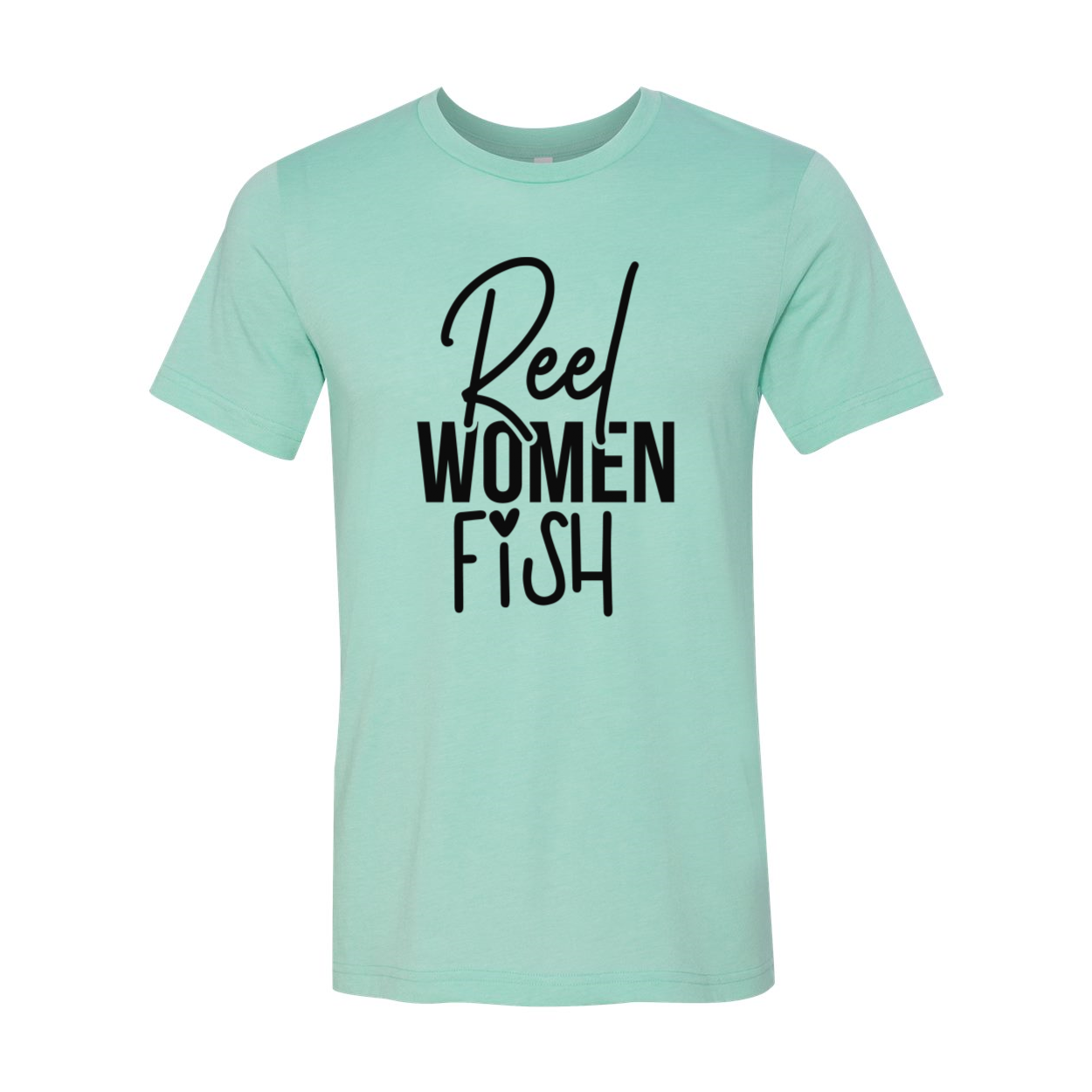 A stylish unisex Reel Women Fish Shirt in various colors, showcasing its soft fabric and modern design.