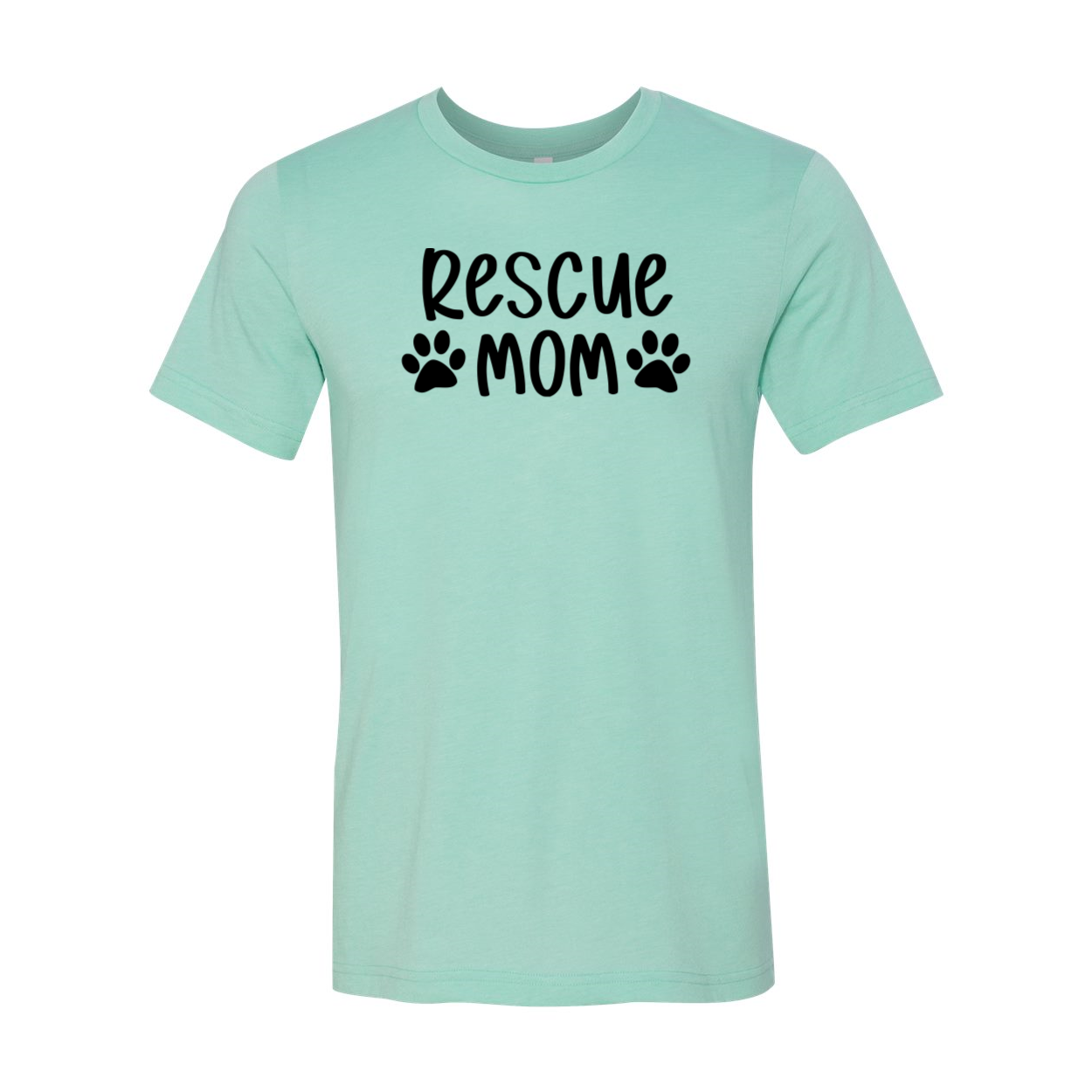 A comfortable unisex Rescue Mom Shirt made from ring spun cotton, available in various colors and sizes, featuring a classic crew neck design.