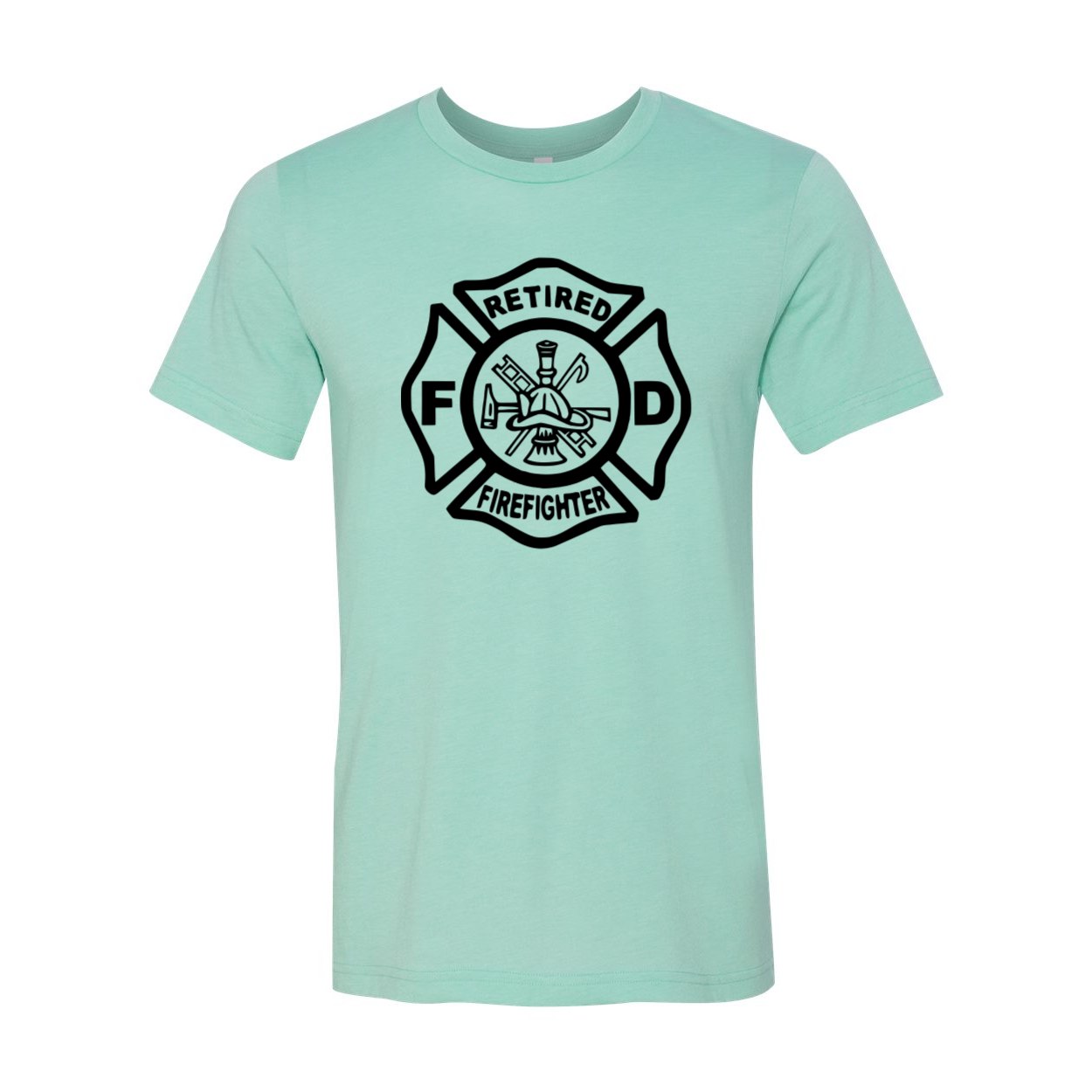 A comfortable unisex Retired Firefighter Shirt made from ring spun cotton, featuring a classic crew neck and available in multiple colors.